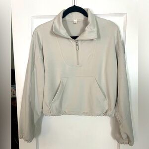 Lululemon Brushed Softstreme Ribbed Half Zip - Bone